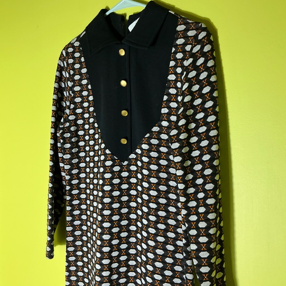 American Vintage Black and Brown Patterned Mini Dress